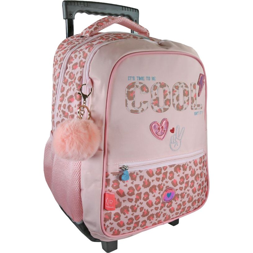 3661507062105-Sac à dos à roulettes Kip Graou - 2 compartiments - Rose - Kid'Abord--1