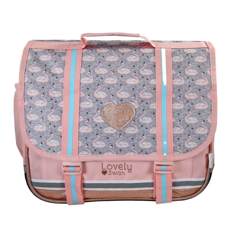 3661507063126-Cartable Kip Cygne - 38 cm - 2 compartiments - Rose - Kid'Abord--0