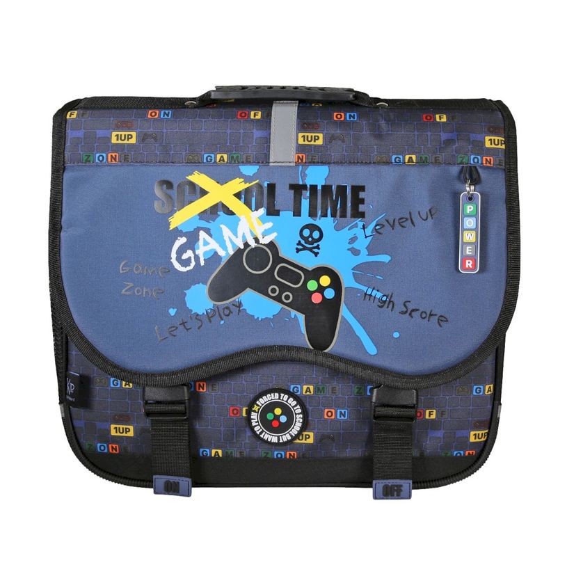 3661507063140-Cartable Kip Gaming - 38 cm - 2 compartiments - Marine - Kid'Abord--0