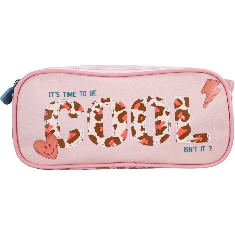 3661507067100-Trousse rectangulaire Kip Graou - 2 compartiments - Rose - Kid'Abord--0
