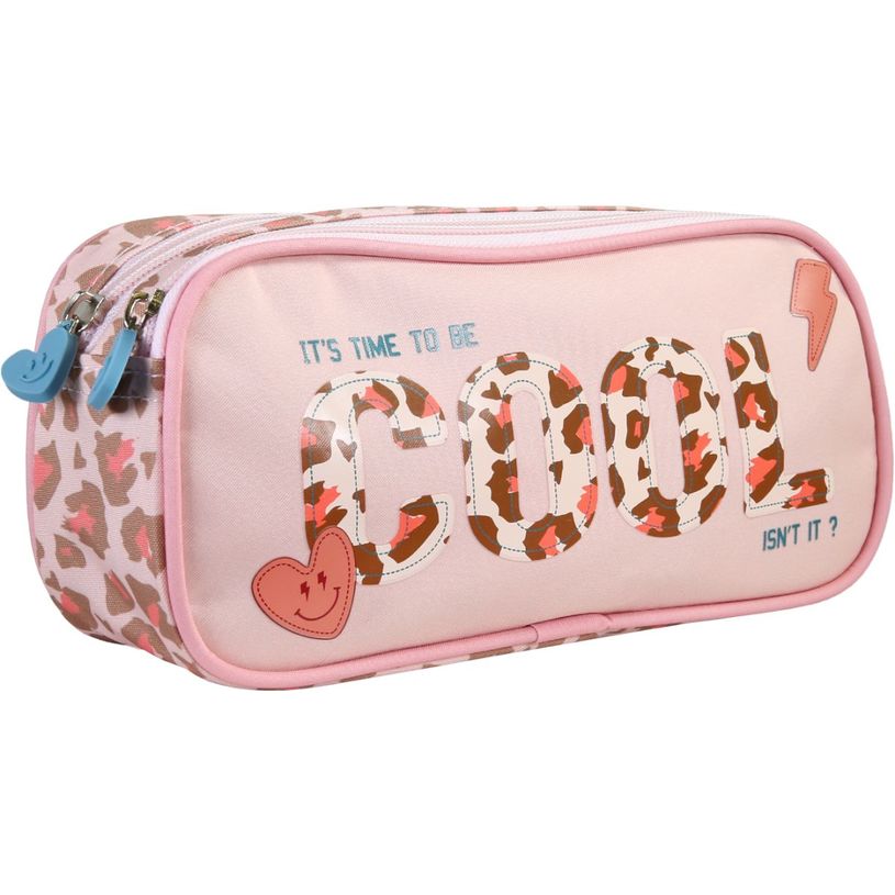 3661507067100-Trousse rectangulaire Kip Graou - 2 compartiments - Rose - Kid'Abord--1