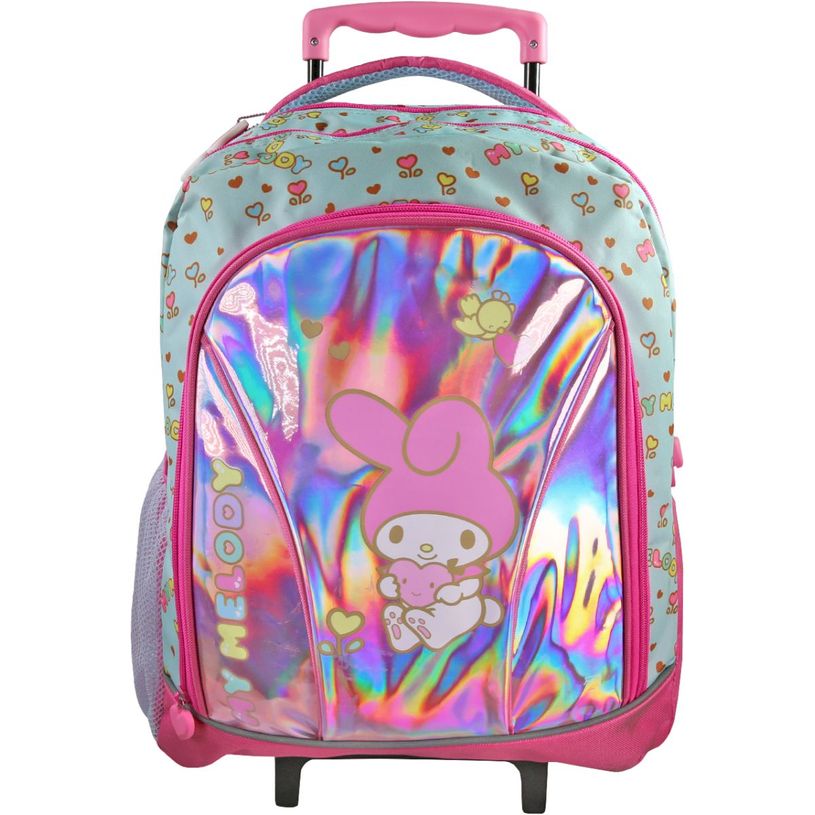 3661507862118-Sac à dos à roulettes My Melody - 2 compartiments - Rose - Kid'Abord--0
