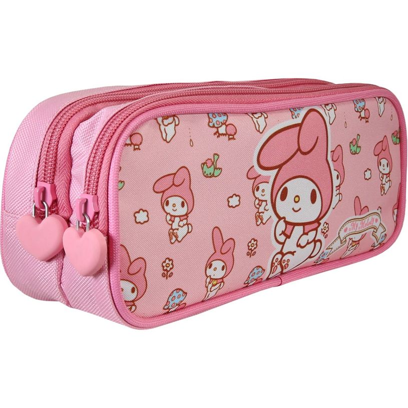 3661507867120-Trousse rectangulaire My Melody - 2 compartiments - Rose - Kid'Abord--1