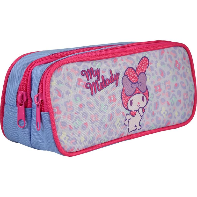 3661507867137-Trousse rectangulaire My Melody - 2 compartiments - Rose - Kid'Abord--1