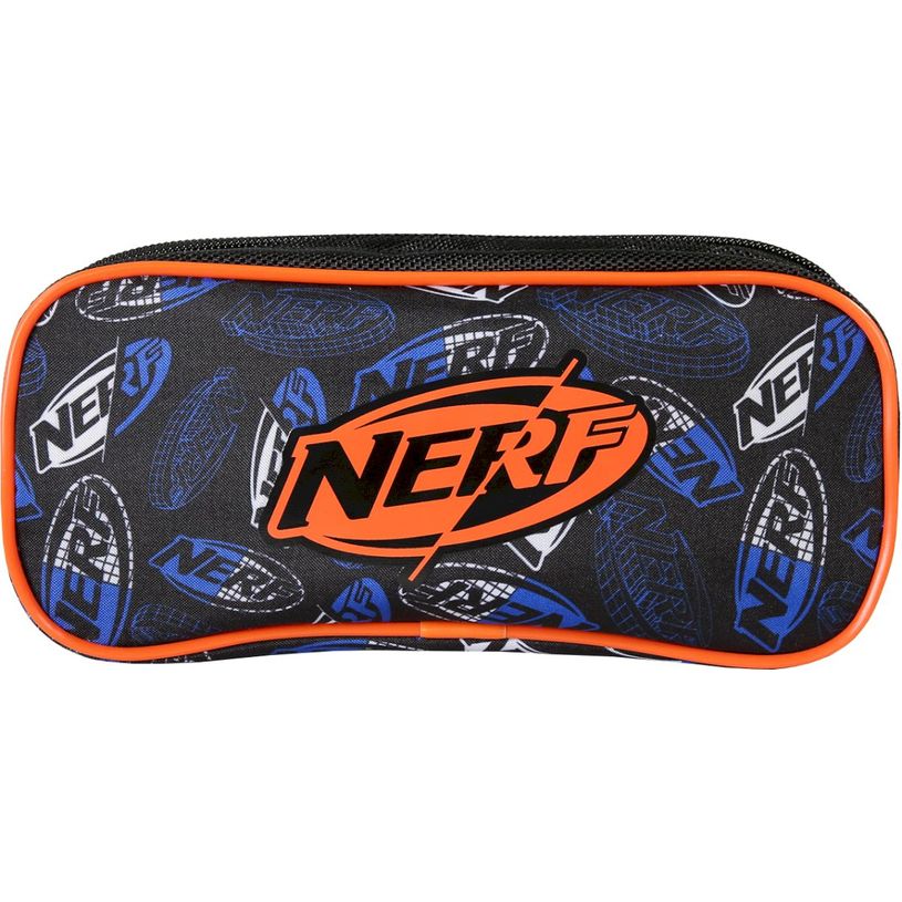 3661507867038-Trousse rectangulaire Nerf - 2 compartiments - Noir - Kid'Abord--0