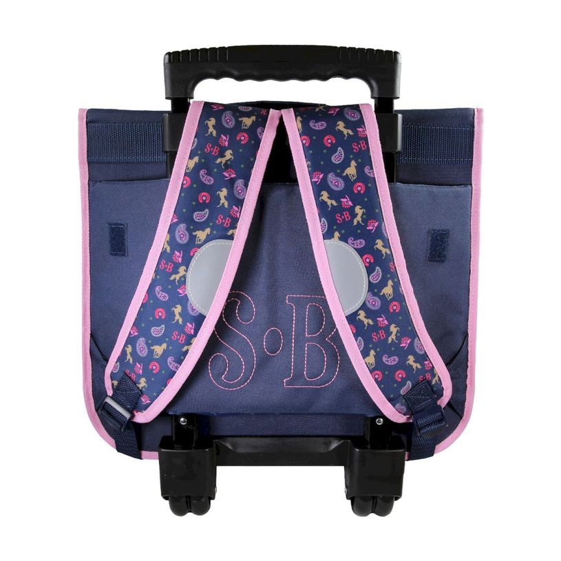 3661507964003-Cartable à roulettes Stalla Bianca - 38 cm - 2 compartiments - Marine - Kid'Abord--2