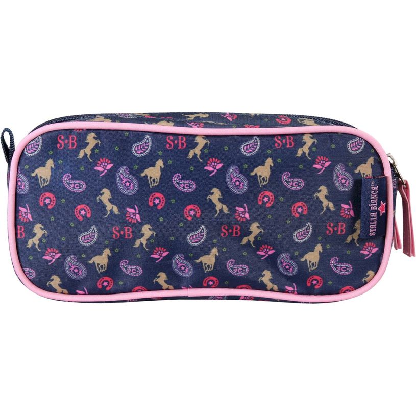 3661507967004-Trousse rectangulaire Stalla Bianca - 2 compartiments - Marine - Kid'Abord--2