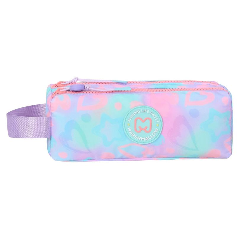 5600446661343-Trousse Marshmallow Funny Love - 2 compartiments - Violet - Marshmallow--0