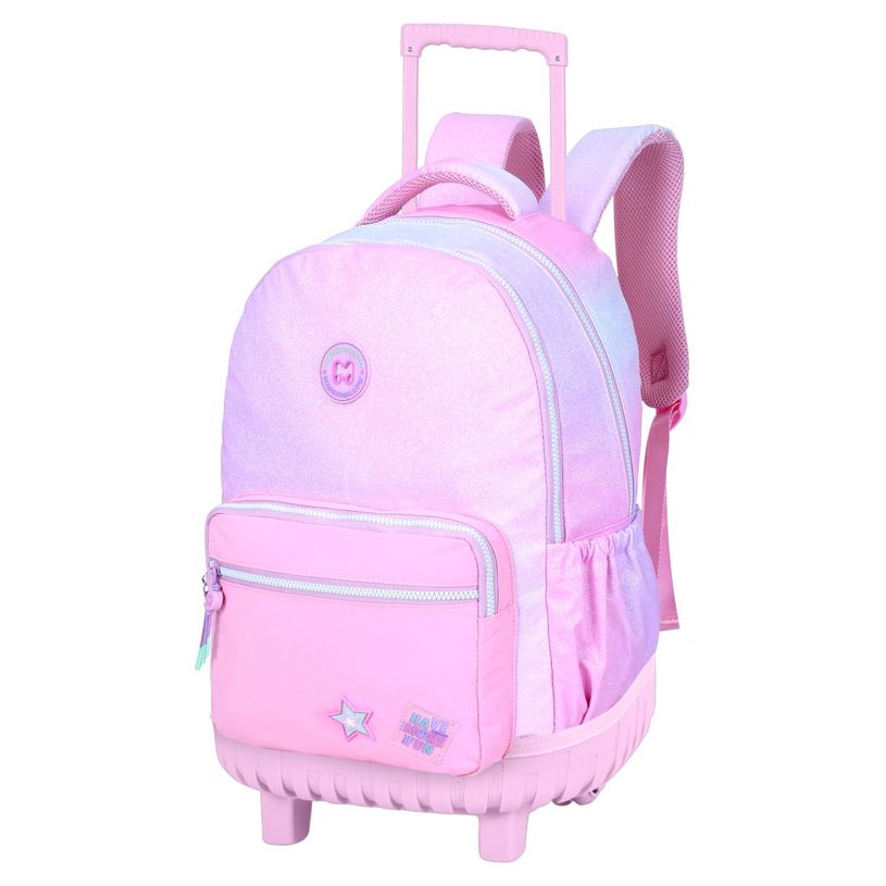 5600446661565-Sac à dos à roulettes Marshmallow Spotlight - 2 compartiments - Rose - Marshmallow--2
