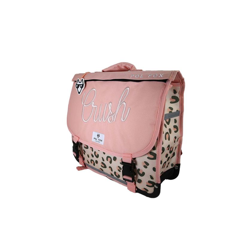 3663842009739-Cartable réversible 38 cm Crush - 2 compartiments - Rose - Pol Fox--1