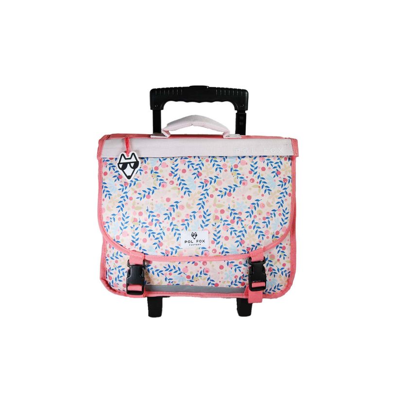 3663842009685-Cartable à roulettes réversible 38 cm Happy Blush - 2 compartiments - Rose - Pol Fox--0