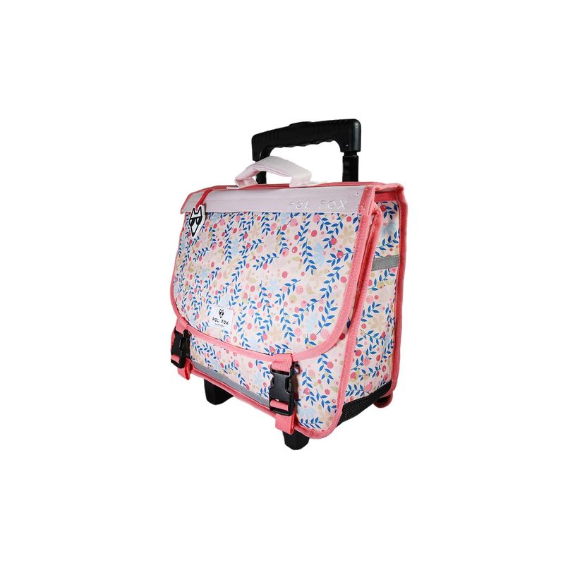 3663842009685-Cartable à roulettes réversible 38 cm Happy Blush - 2 compartiments - Rose - Pol Fox--1