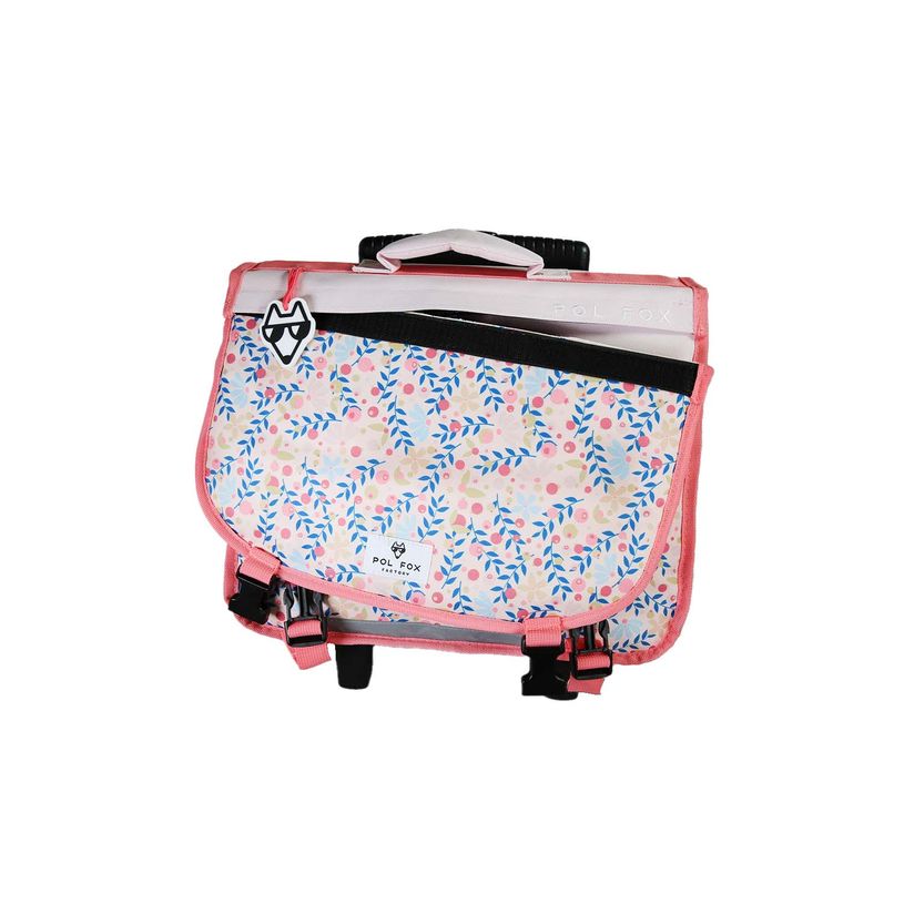 3663842009685-Cartable à roulettes réversible 38 cm Happy Blush - 2 compartiments - Rose - Pol Fox--4
