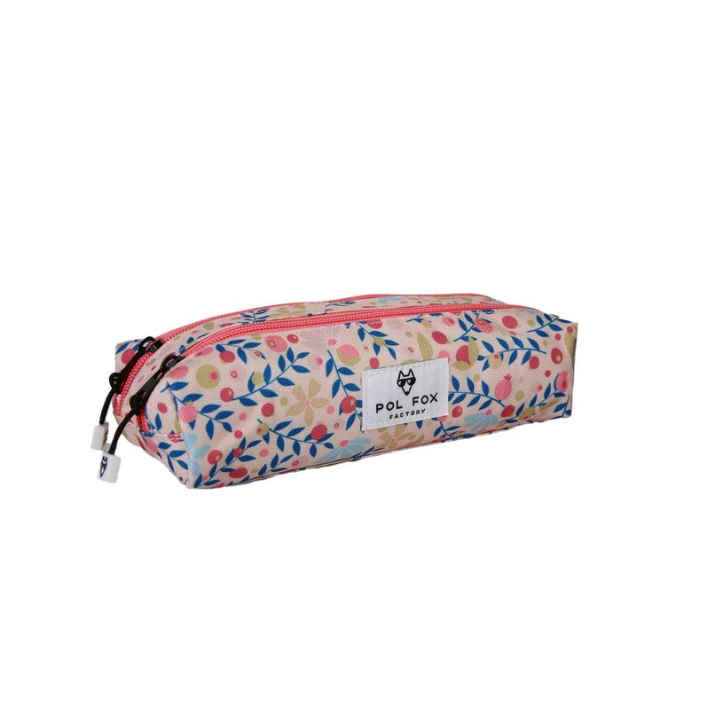 3663842009722-Trousse rectangulaire Happy Blush - 2 compartiments - Rose - Pol Fox--1
