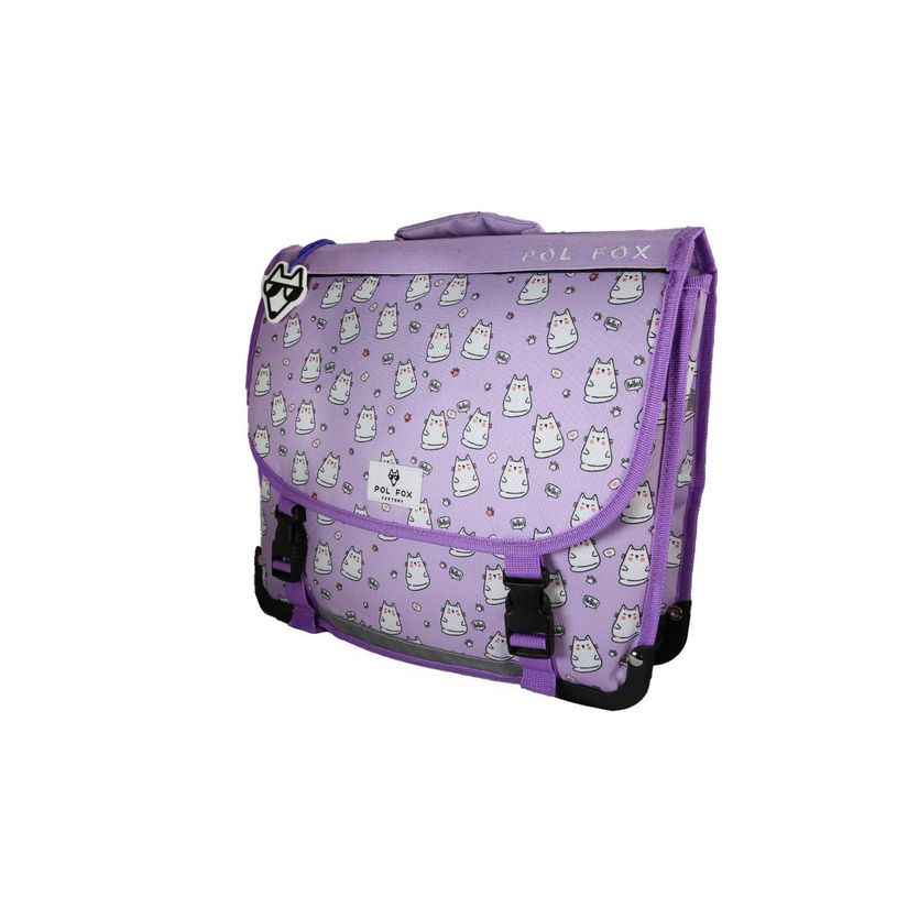 3663842009425-Cartable réversible 38 cm Hello - 2 compartiments - Violet - Pol Fox--1