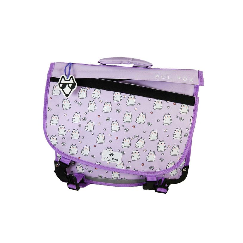 3663842009425-Cartable réversible 38 cm Hello - 2 compartiments - Violet - Pol Fox--4