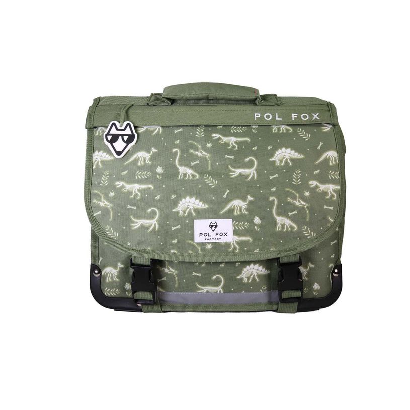 3663842009838-Cartable réversible 35 cm Jurassic - 1 compartiment - Vert - Pol Fox--0