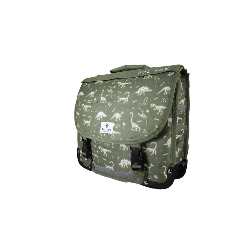 3663842009838-Cartable réversible 35 cm Jurassic - 1 compartiment - Vert - Pol Fox--1