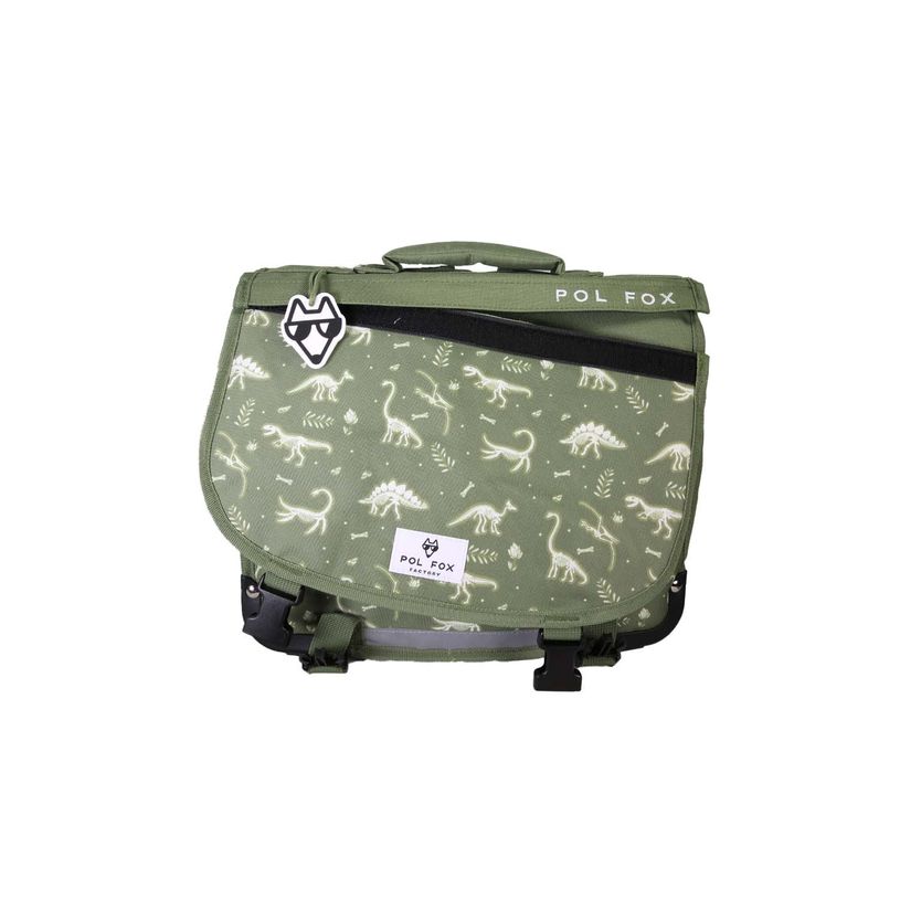 3663842009845-Cartable réversible 38 cm Jurassic - 2 compartiments - Vert - Pol Fox--4