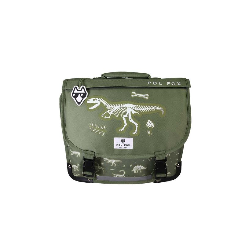 3663842009845-Cartable réversible 38 cm Jurassic - 2 compartiments - Vert - Pol Fox--5