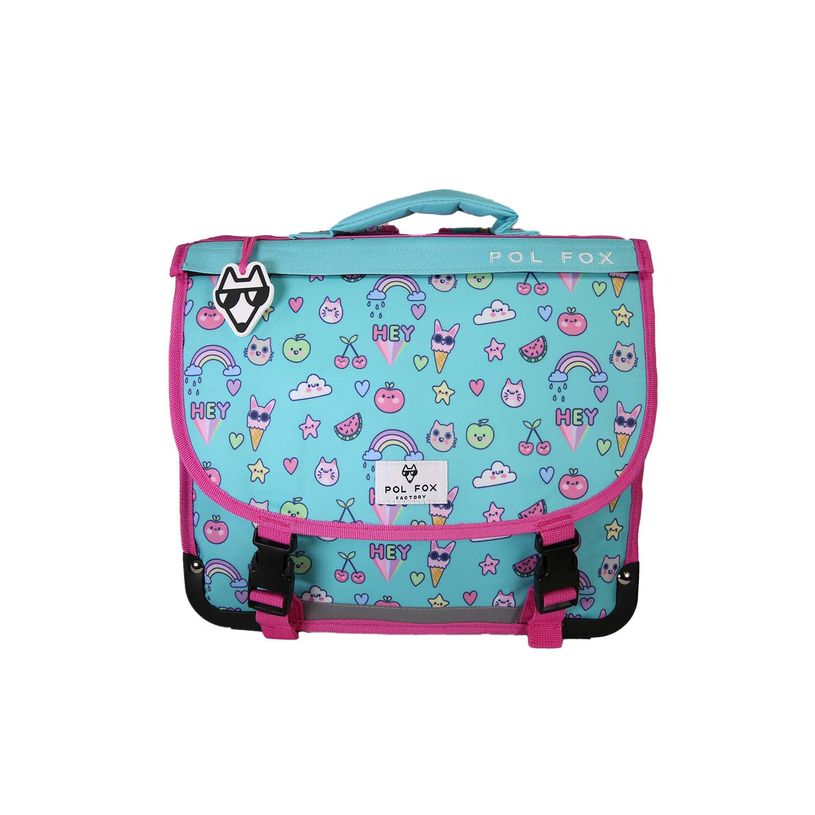 3663842009364-Cartable réversible 35 cm Kawai - 1 compartiment - Bleu - Pol Fox--0