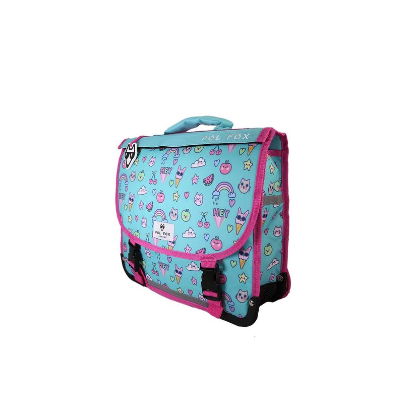 3663842009364-Cartable réversible 35 cm Kawai - 1 compartiment - Bleu - Pol Fox--1