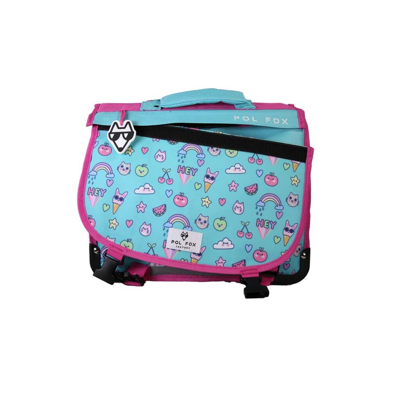 3663842009364-Cartable réversible 35 cm Kawai - 1 compartiment - Bleu - Pol Fox--4