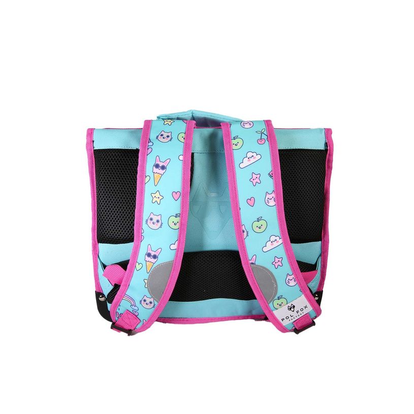 3663842009371-Cartable réversible 38 cm Kawai - 2 compartiments - Bleu - Pol Fox--3