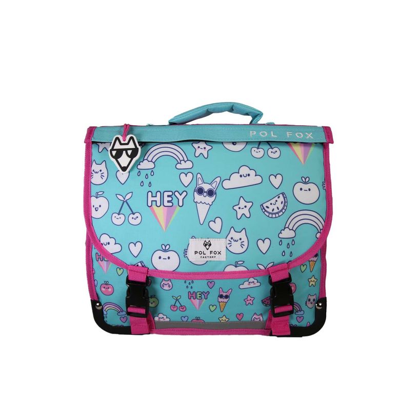 3663842009371-Cartable réversible 38 cm Kawai - 2 compartiments - Bleu - Pol Fox--5