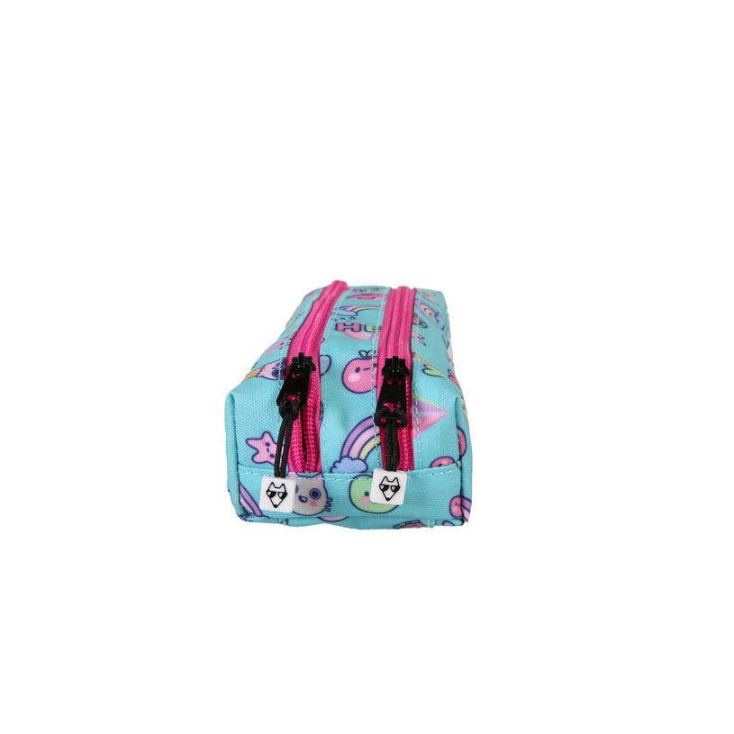 3663842009401-Trousse rectangulaire Kawai - 2 compartiments - Bleu - Pol Fox--2