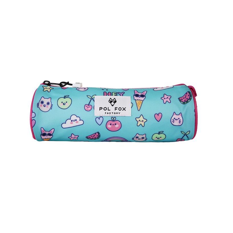 3663842009395-Trousse ronde Kawai - 1 compartiment - Bleu - Pol Fox--0