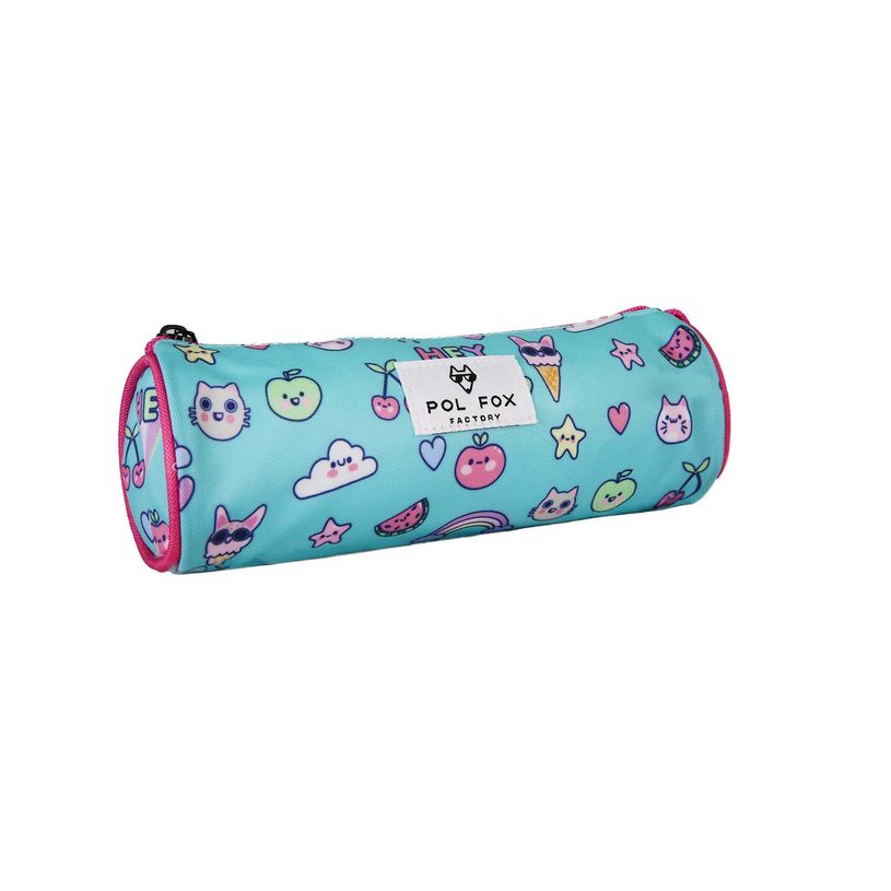 3663842009395-Trousse ronde Kawai - 1 compartiment - Bleu - Pol Fox--1