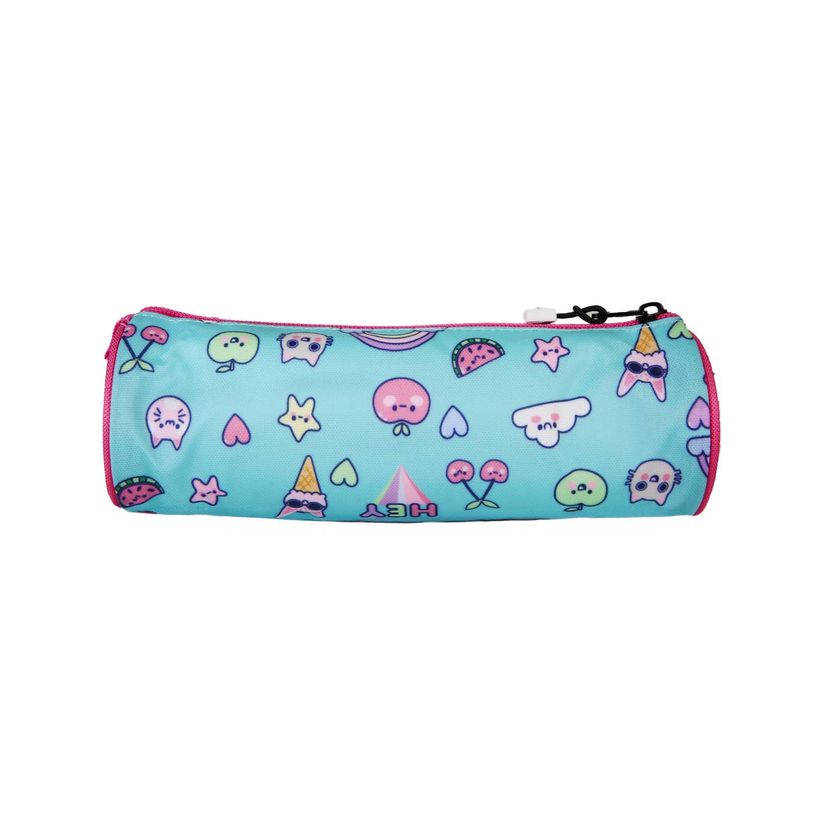 3663842009395-Trousse ronde Kawai - 1 compartiment - Bleu - Pol Fox--3