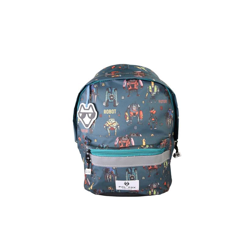 3663842009807-Sac à dos maternelle Robot - 1 compartiment - Marine - Pol Fox--0