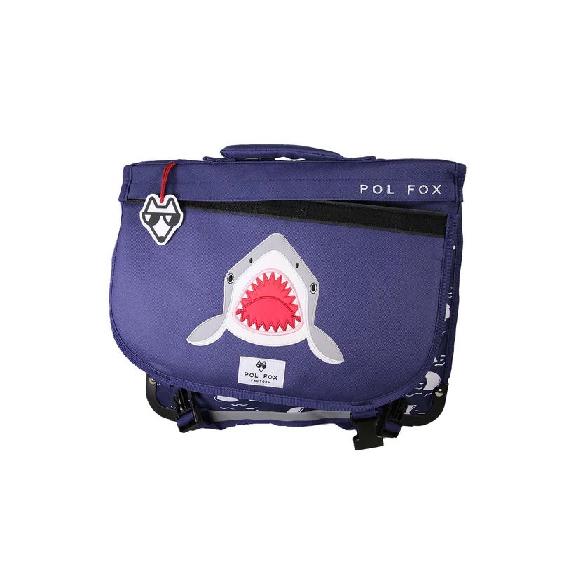 3663842009883-Cartable réversible 38 cm Shark - 2 compartiments - Marine - Pol Fox--4