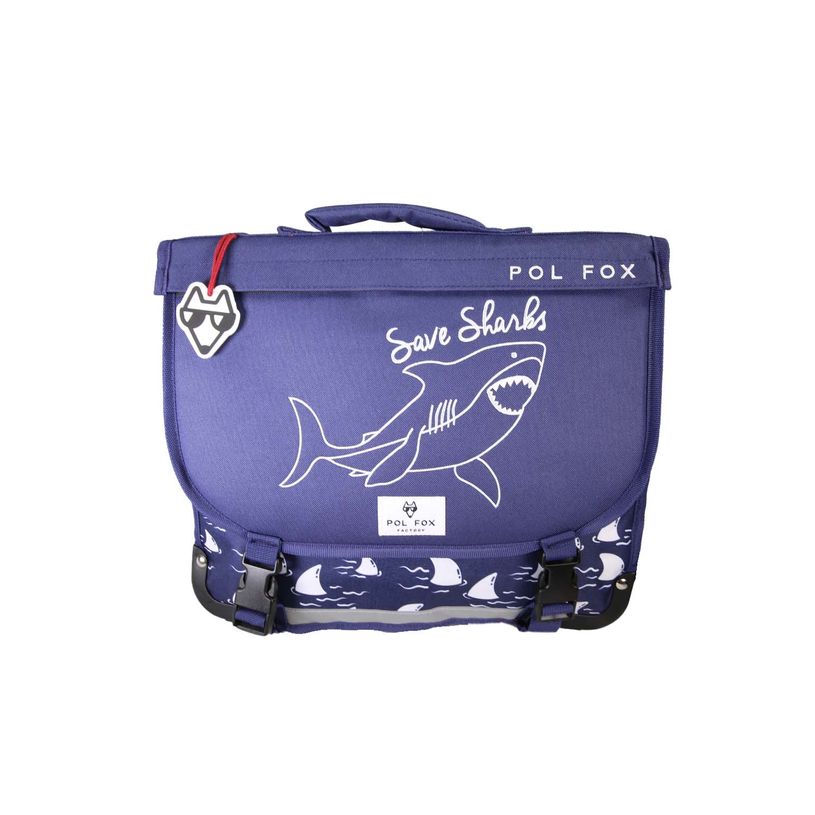 3663842009883-Cartable réversible 38 cm Shark - 2 compartiments - Marine - Pol Fox--5