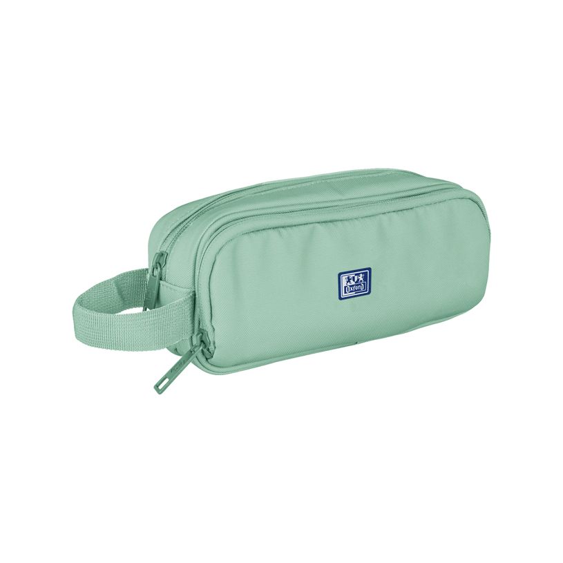 8427291079249-Fourre-tout rectangulaire 2 zips oxford b-smart vert clair- Hamelin--0