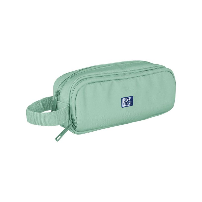 8427291079249-Fourre-tout rectangulaire 2 zips oxford b-smart vert clair- Hamelin--1