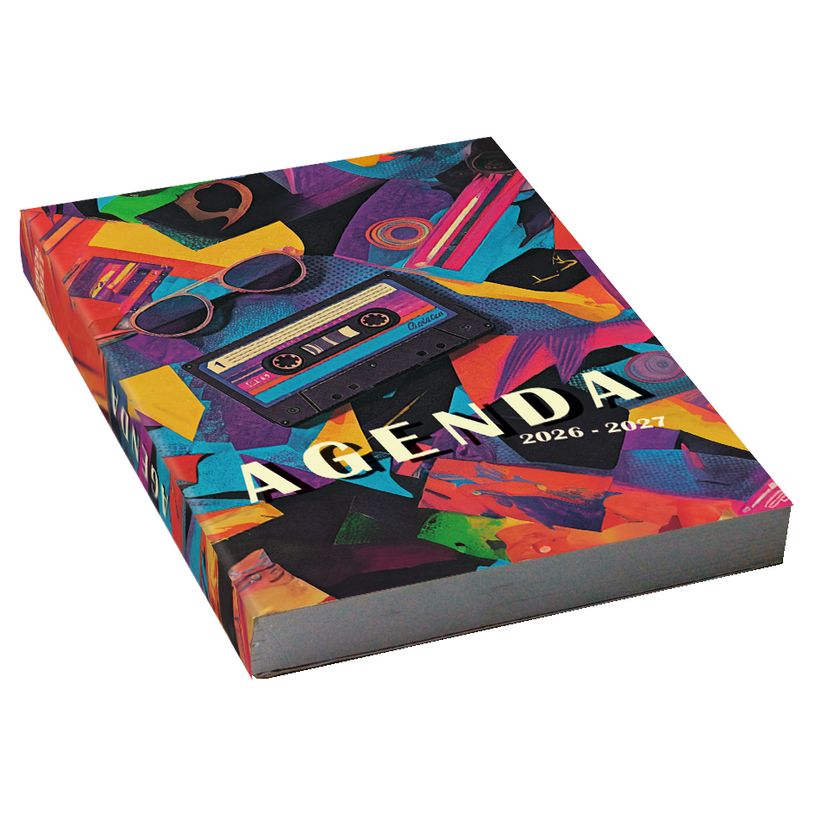 3386177011764-Agenda scolaire journalier 12 x 17 cm - couverture souple - motif rétro--1