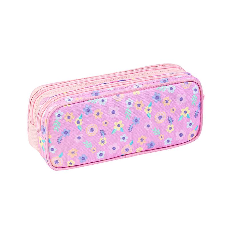 3135258774834-Trousse Floral Unicorn - 2 compartiments - Viquel--1
