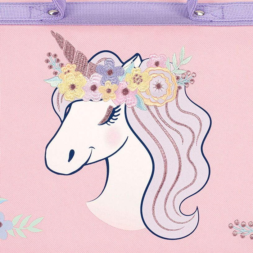 3135253284833-Cartable 38 cm Floral Unicorn - 2 compartiments - Viquel--4