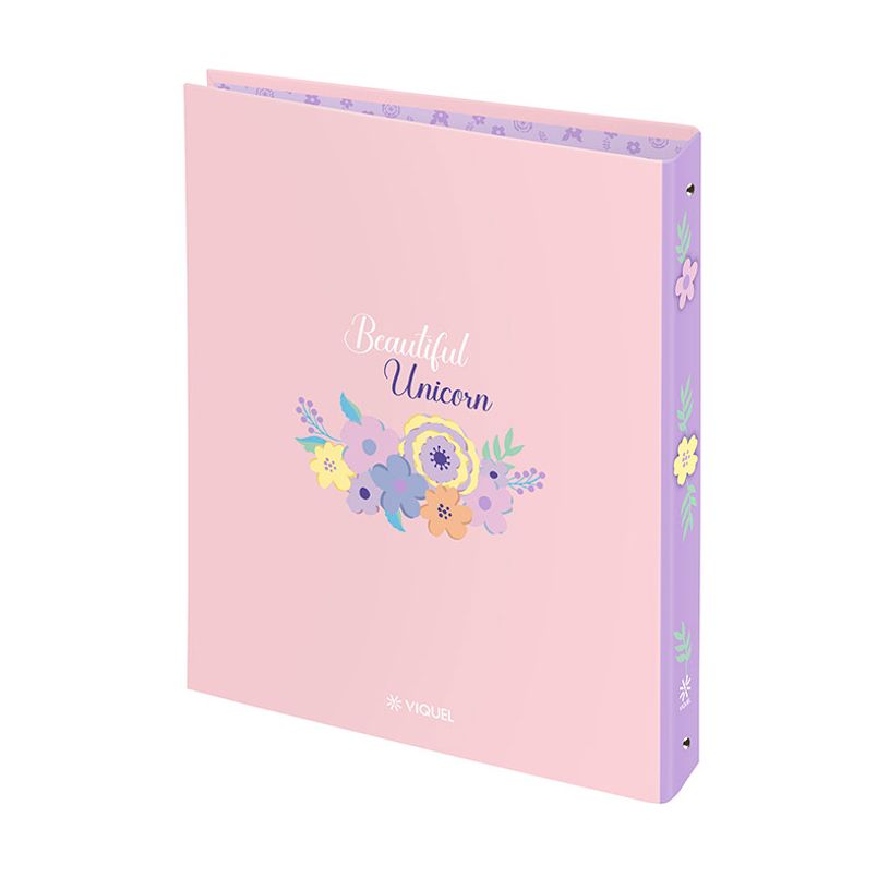 3135252005101-Classeur pelliculé 4 anneaux 3 cm FLORAL UNICORN--4