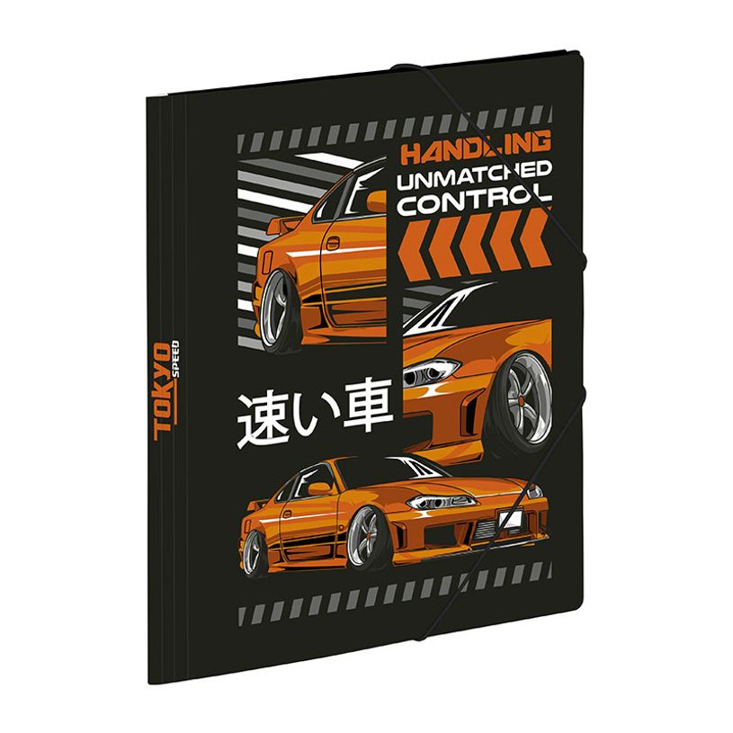 3135252015063-Chemise pelliculée à élastiques 3 rabats A4 TOKYO SPEED--1