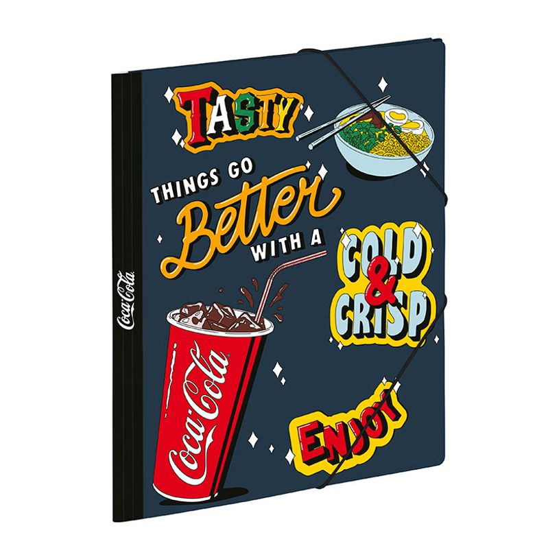 3135252015025-Chemise pelliculée à élastiques 3 rabats A4 COCA-COLA TASTY--3