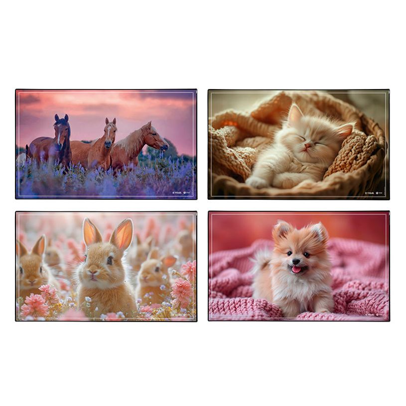 3135251384986-Sous-main Fantaisie en PVC ANIMAUX - Chaton, Chiot, Lapin, Chevaux--0