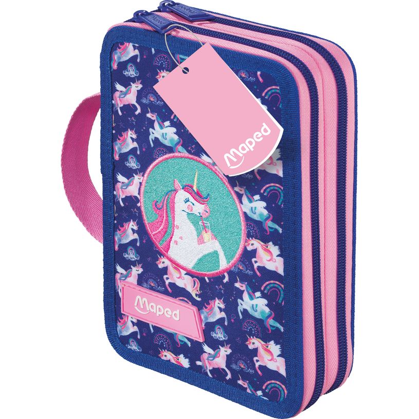 3154149674022-MAPED - Trousse garnie 2 étages - 38 articles - Décor Licorne--0