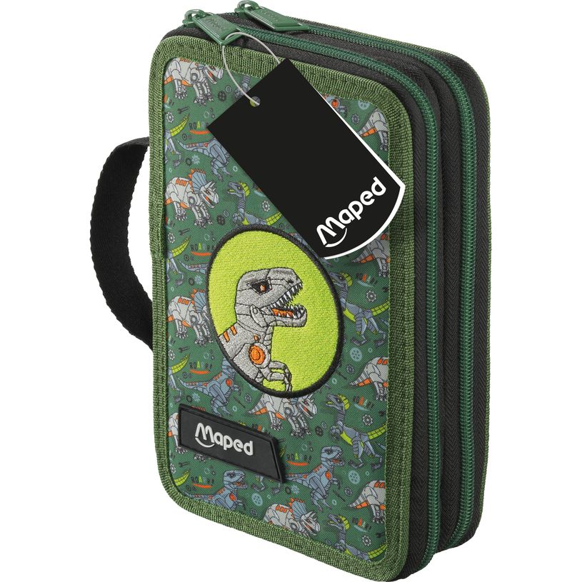 3154149674091-MAPED - Trousse garnie 2 étages - 38 articles - Décor Dinosaure--0