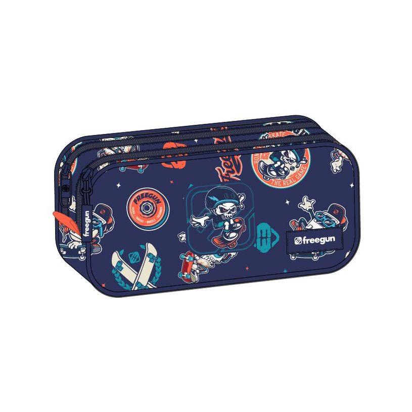 3614002118242-Freegun - Trousse Double Compartiment - Boy Skate--0