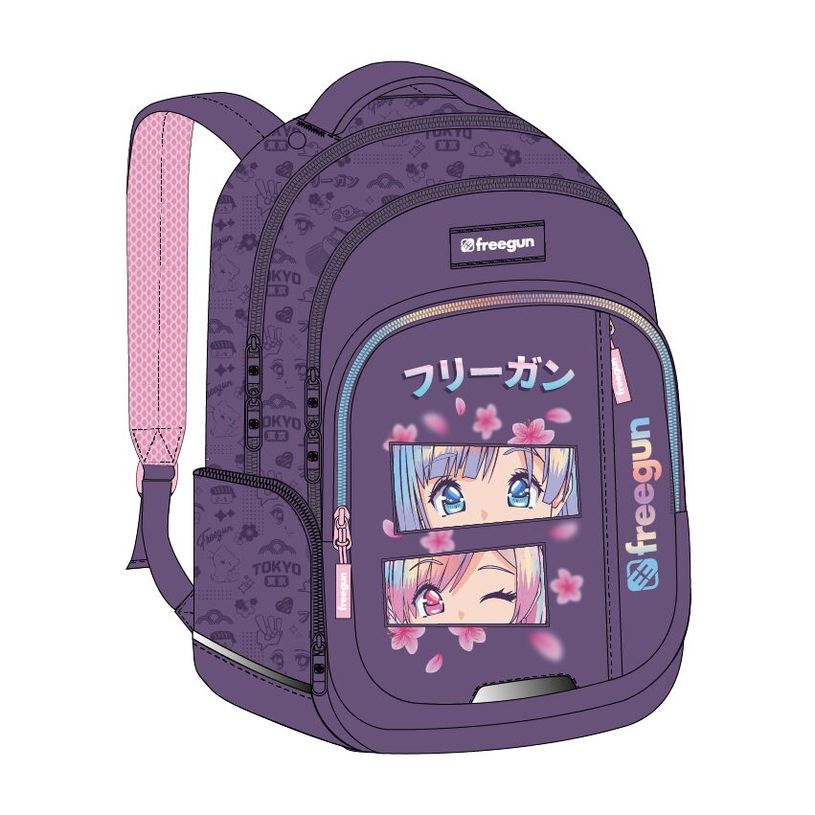 3614002118280-Freegun - Sac A Dos 2 Compartiments - Manga Girl--0