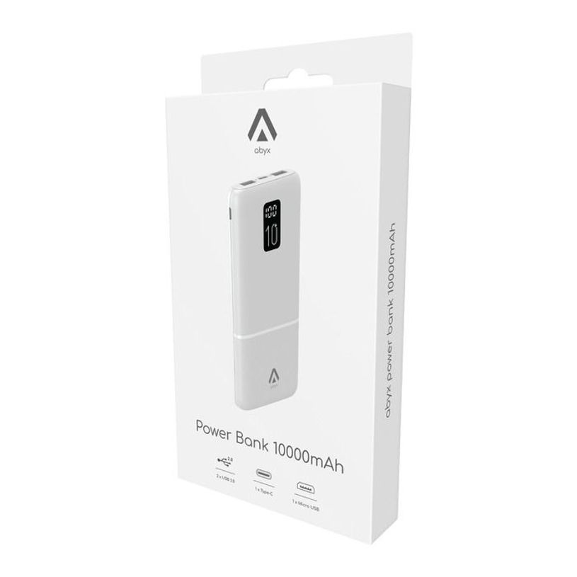 4897069737130-Abyx - Powerbank / batterie de secours avec afficheur - 10000Mah - blanc--3